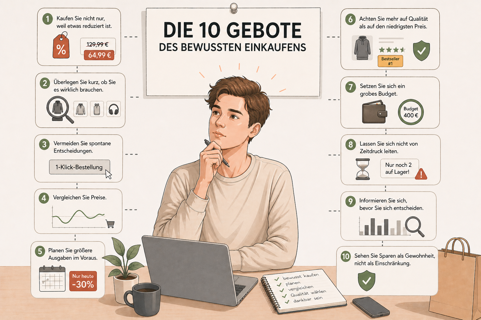 Die 10 Gebote für alle, die bewusster einkaufen wollen